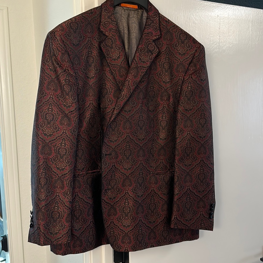 Tallia - Men’s Blazer - Maroon Paisley - Size 54R